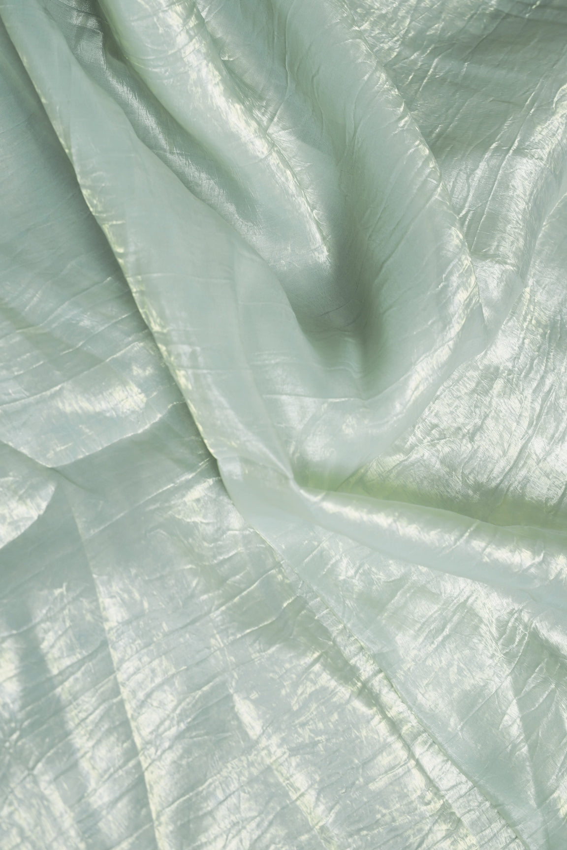 Elegant Pista Tissue Silk Crunchy Party Wear Saree