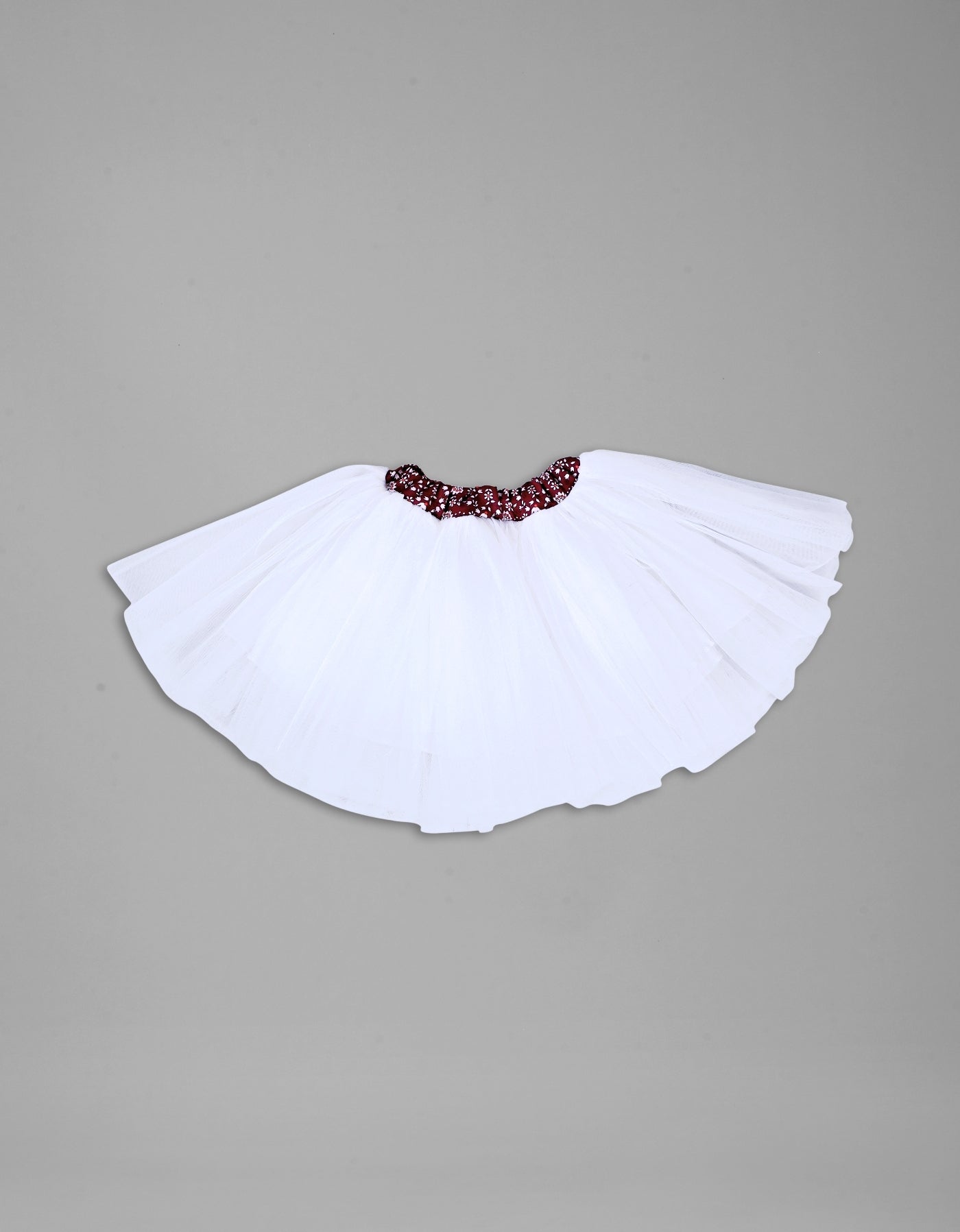 Kids Girls Shoulder Strap Floral Printed Crop Top And Shoft Net Knee-Length Skirt Clothing Set