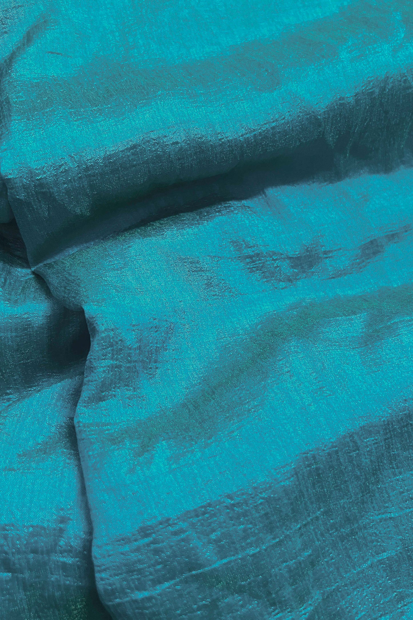Aqua Green Shimmer Silk Blend Two Tone Party Wear Saree