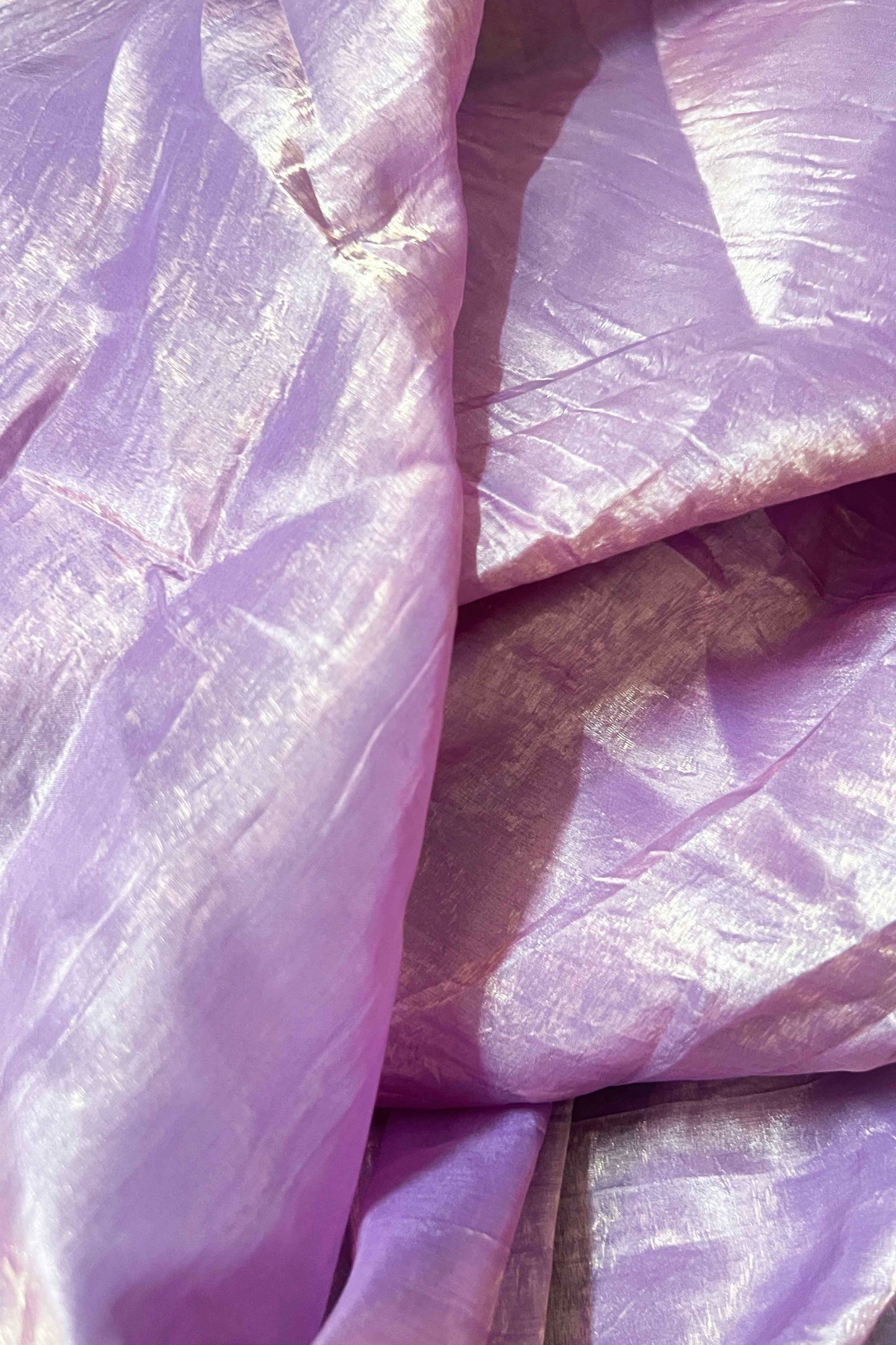 Elegant Lavender Tissue Silk Crunchy Party Wear Saree