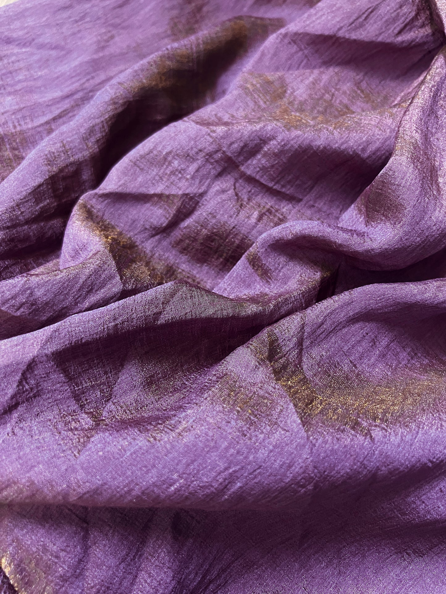 Purple Shimmer Silk Blend Two Tone Party Wear Saree