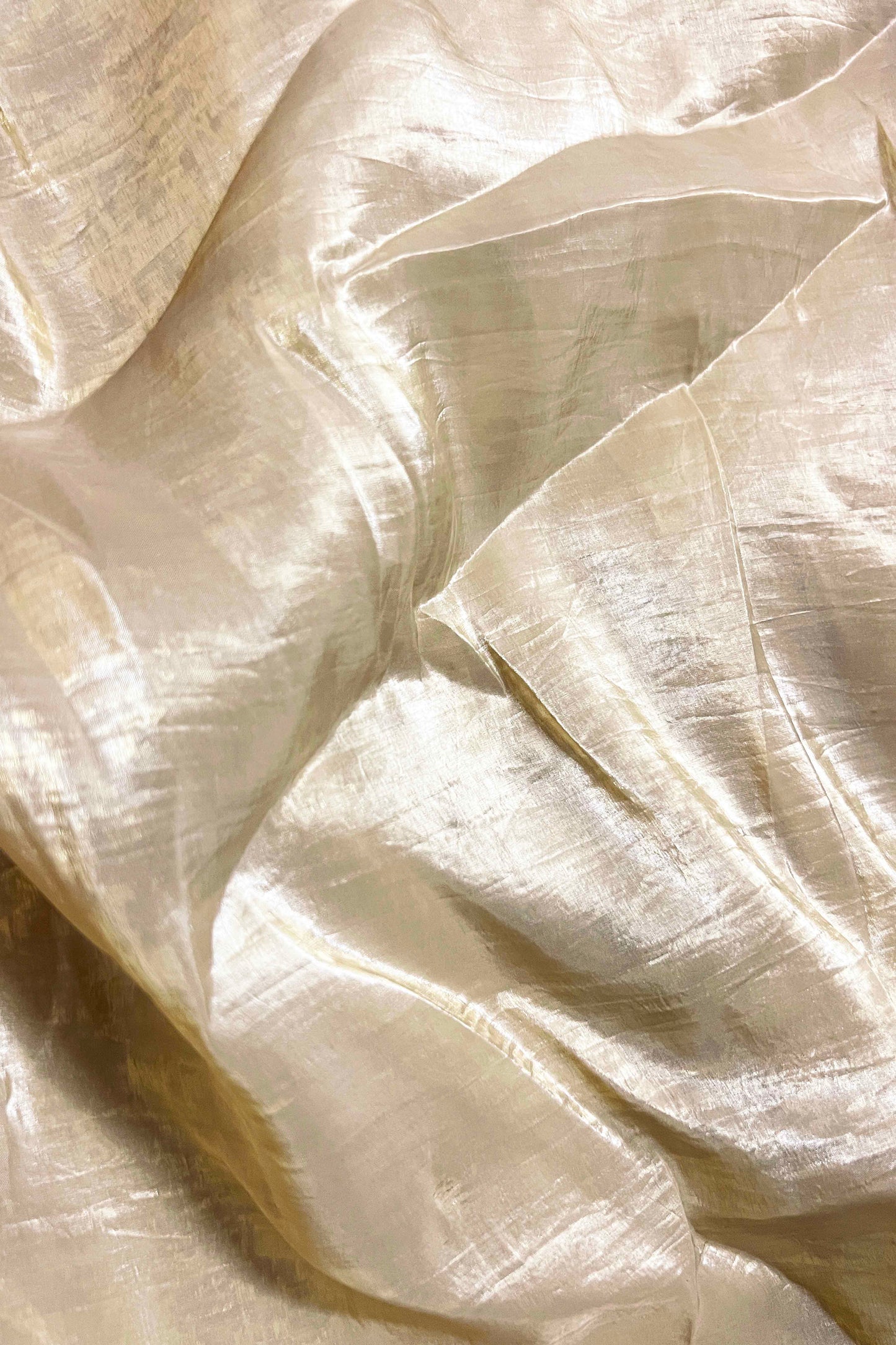 Elegant Gold Tissue Silk Crunchy Party Wear Saree