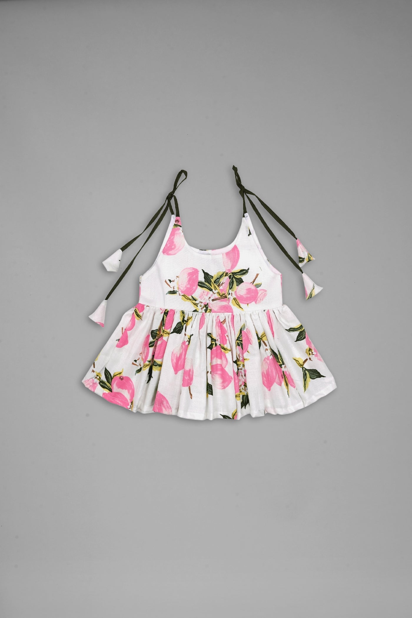 Peplum Style Printed Top And Cotton Shorts Casual Clothing Set