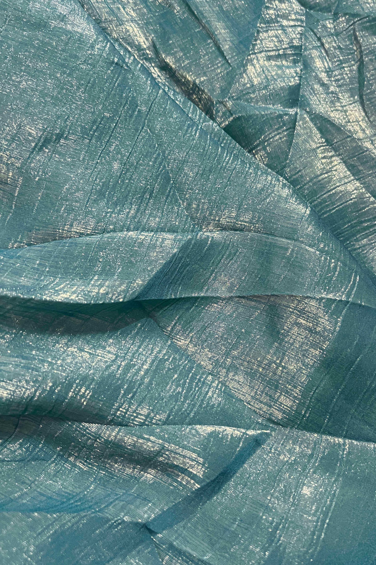 Elegant Bottle Green Shimmer Tissue Silk Crunchy Party Wear Saree