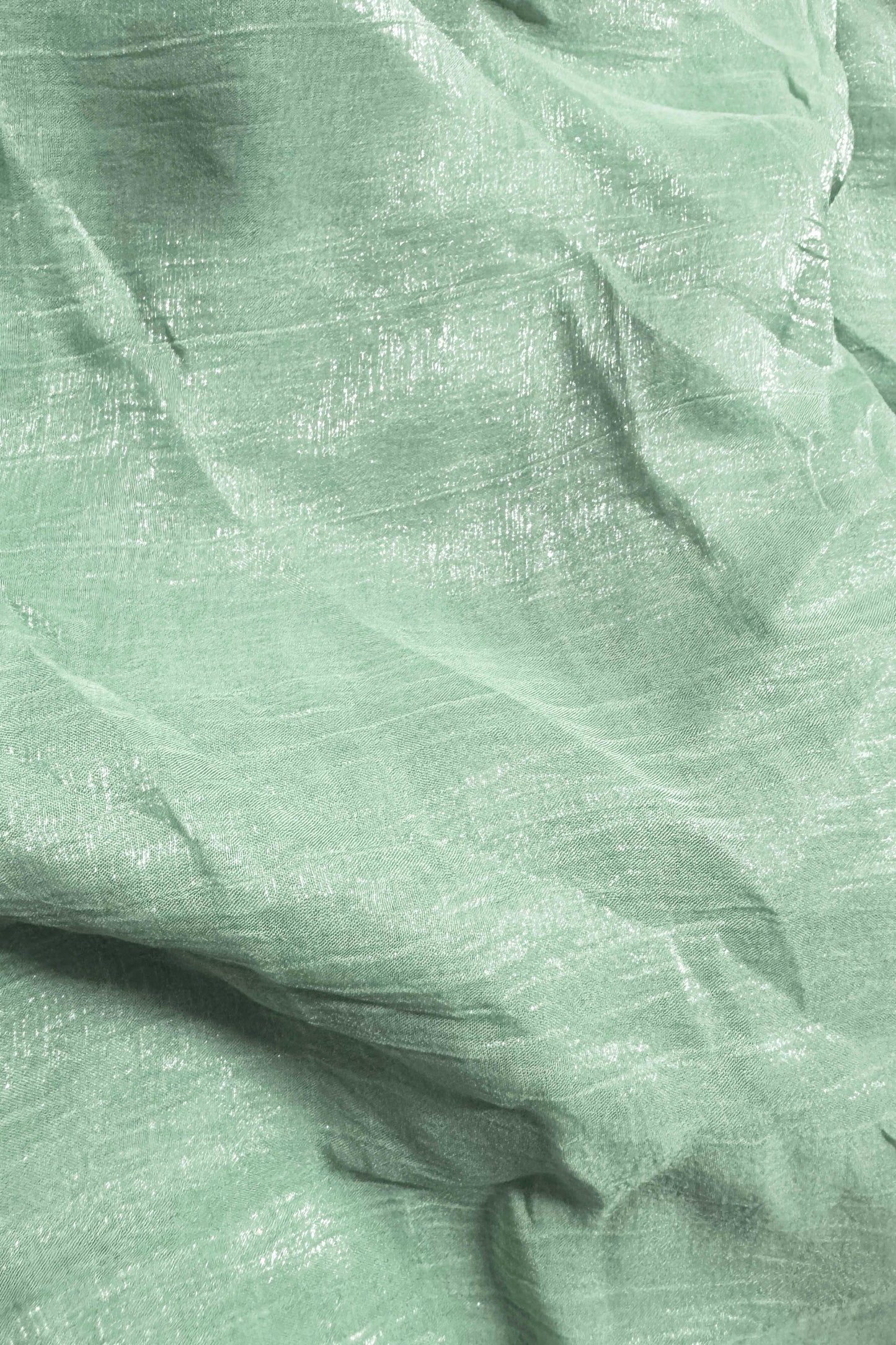 Elegant Pista Green Shimmer Tissue Silk Crunchy Party Wear Saree