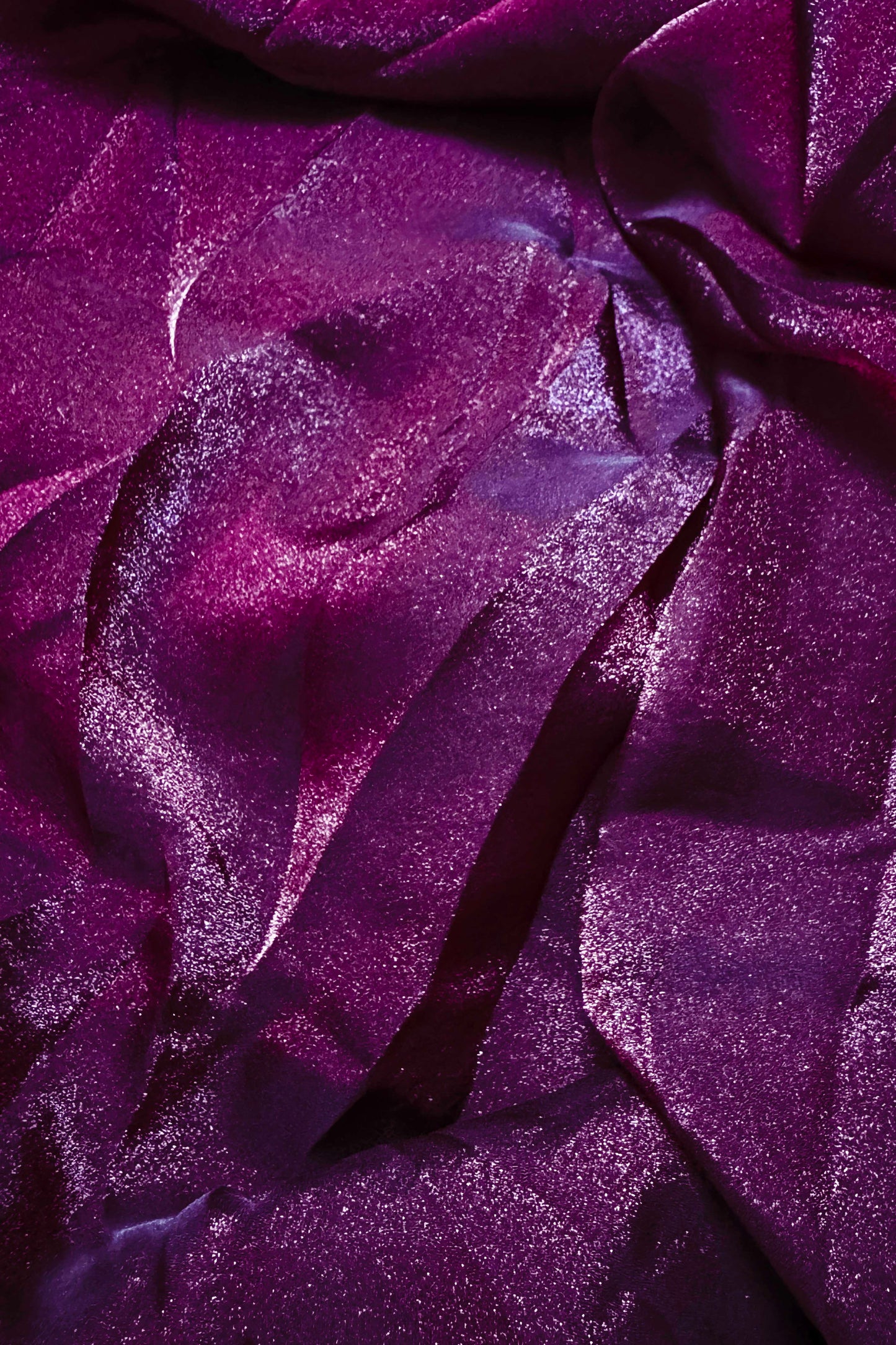 Elegant Dark Purple Shimmer Satin Silk Two Tone Party Wear Saree