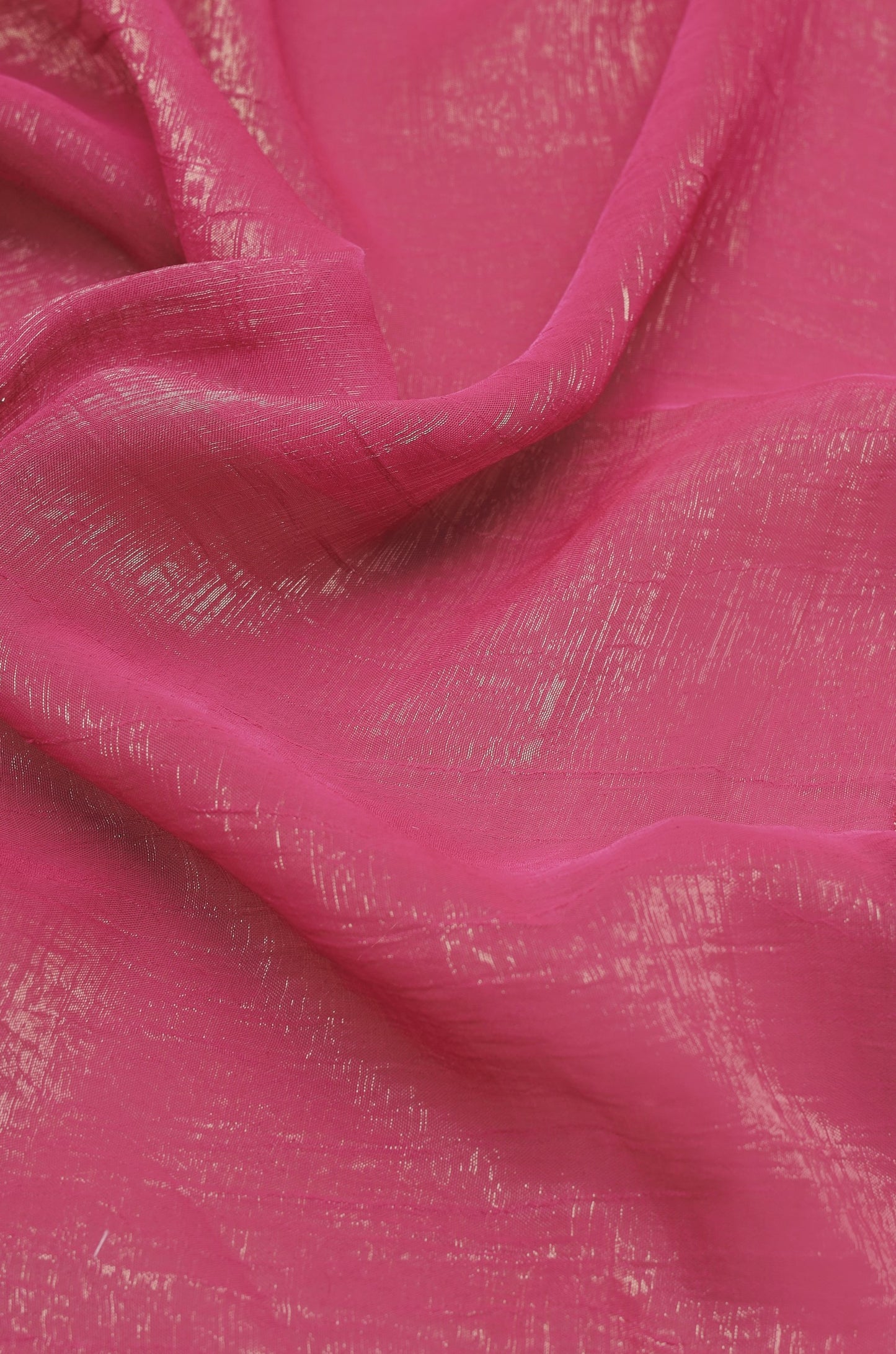 Elegant Light Magenta Shimmer Tissue Silk Crunchy Party Wear Saree