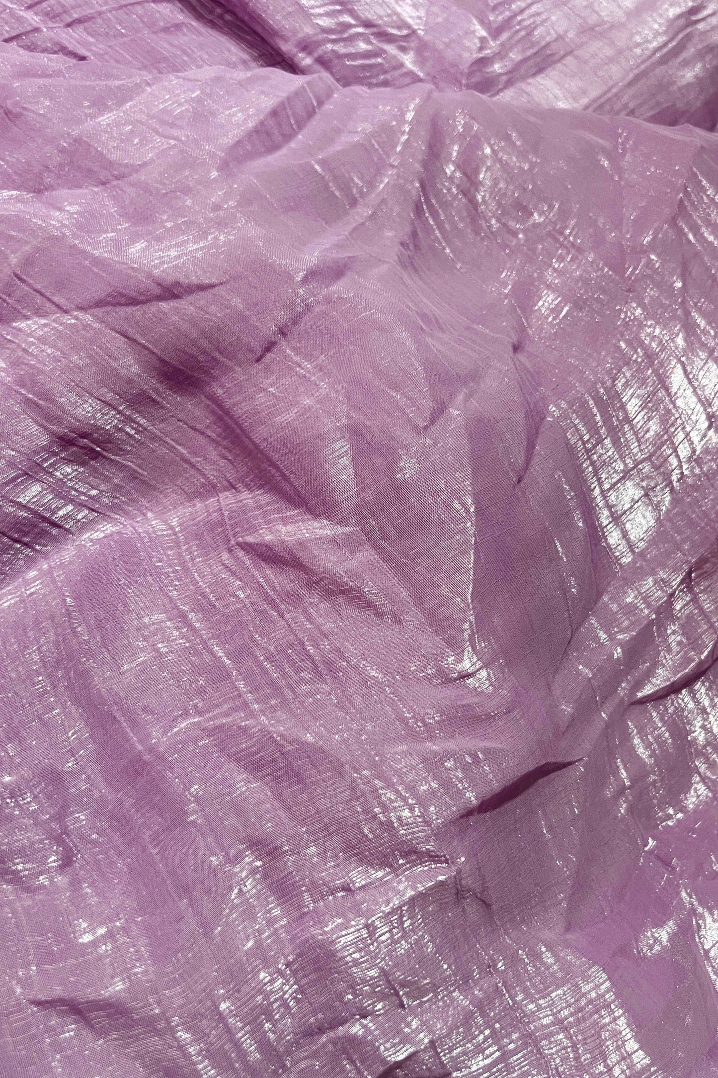 Elegant Lavender Shimmer Tissue Silk Crunchy Party Wear Saree